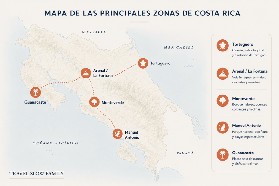 Mapa zonas Costa Rica Mapa zonas Costa Rica